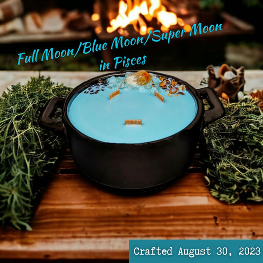 Full Moon in Pisces (Blue Moon/Super Moon) - Premium Artisan Candle from IzzyBizCandleCo - Just $33.33! Shop now at IzzyBizCandleCo